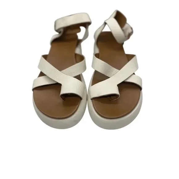 Varese Ivory Toe Ring Platform Sandals Ankle Strap Modern Chunky Size 38 / 7.5 - Picture 14 of 14